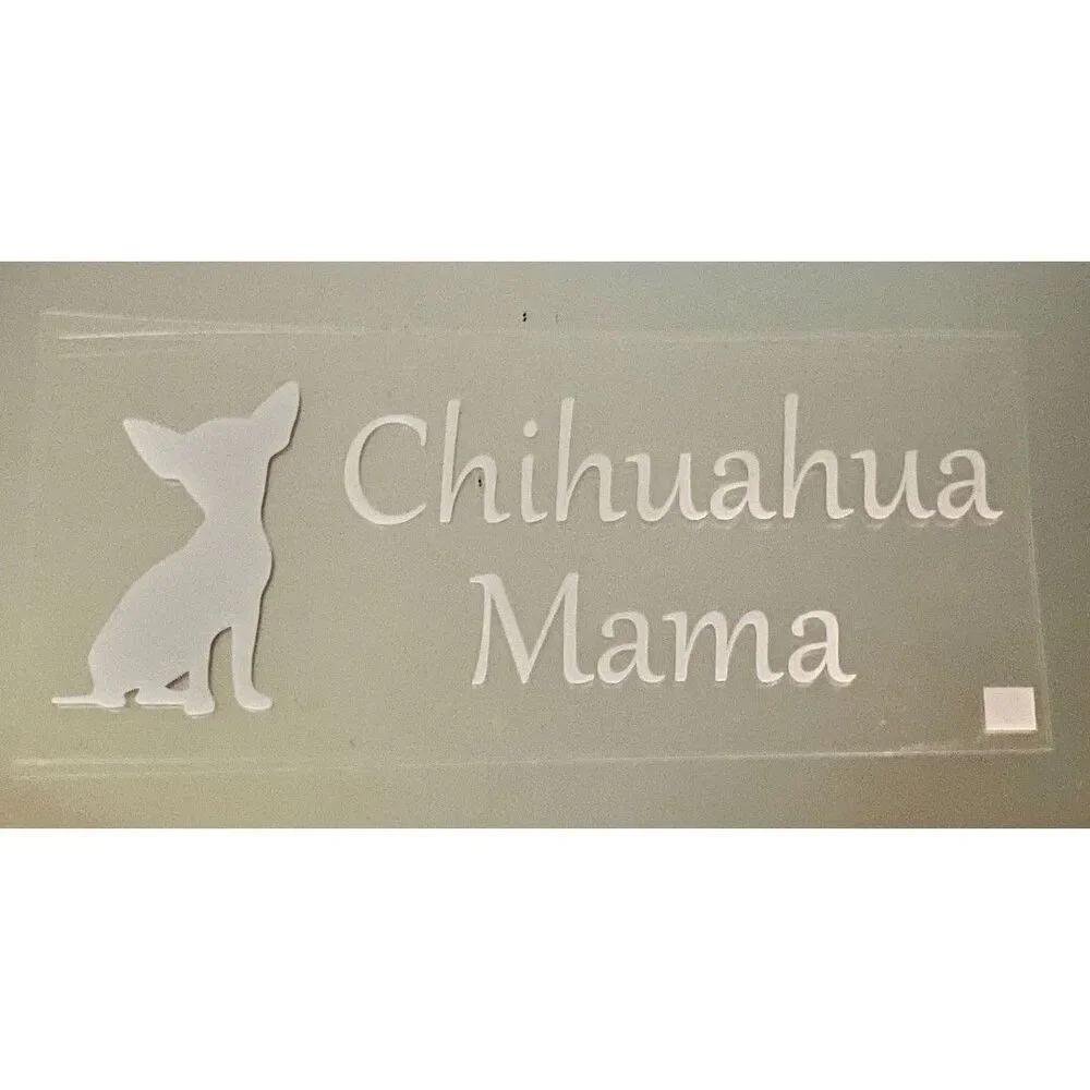 Chihuahua Mama White Car Sticker - Perfect for Laptops & Vehicles!